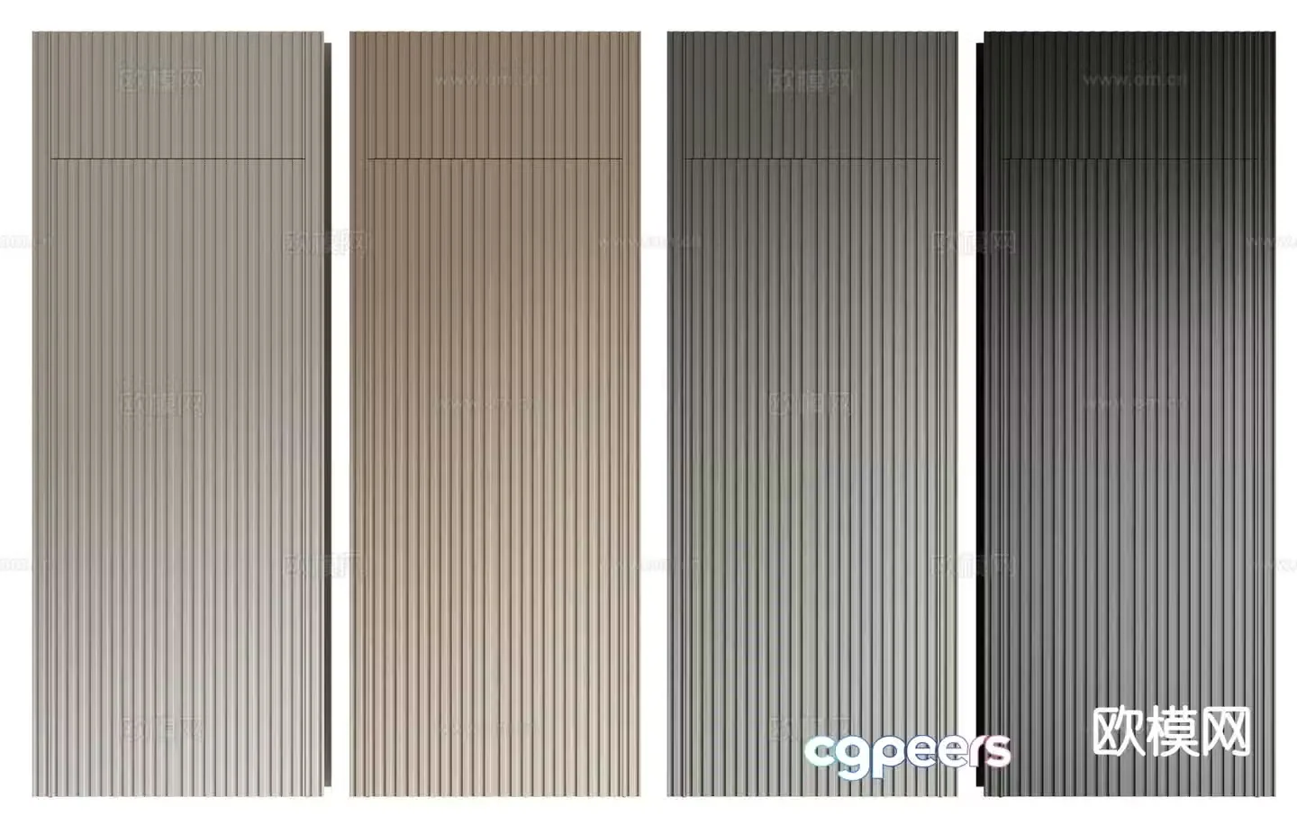 Modern invisible door Grille door 3d model