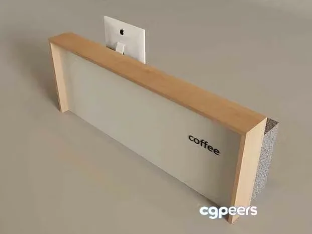 Wooden Shelf With A Coffee Sign 3D Model – 4861 – VRAY Render