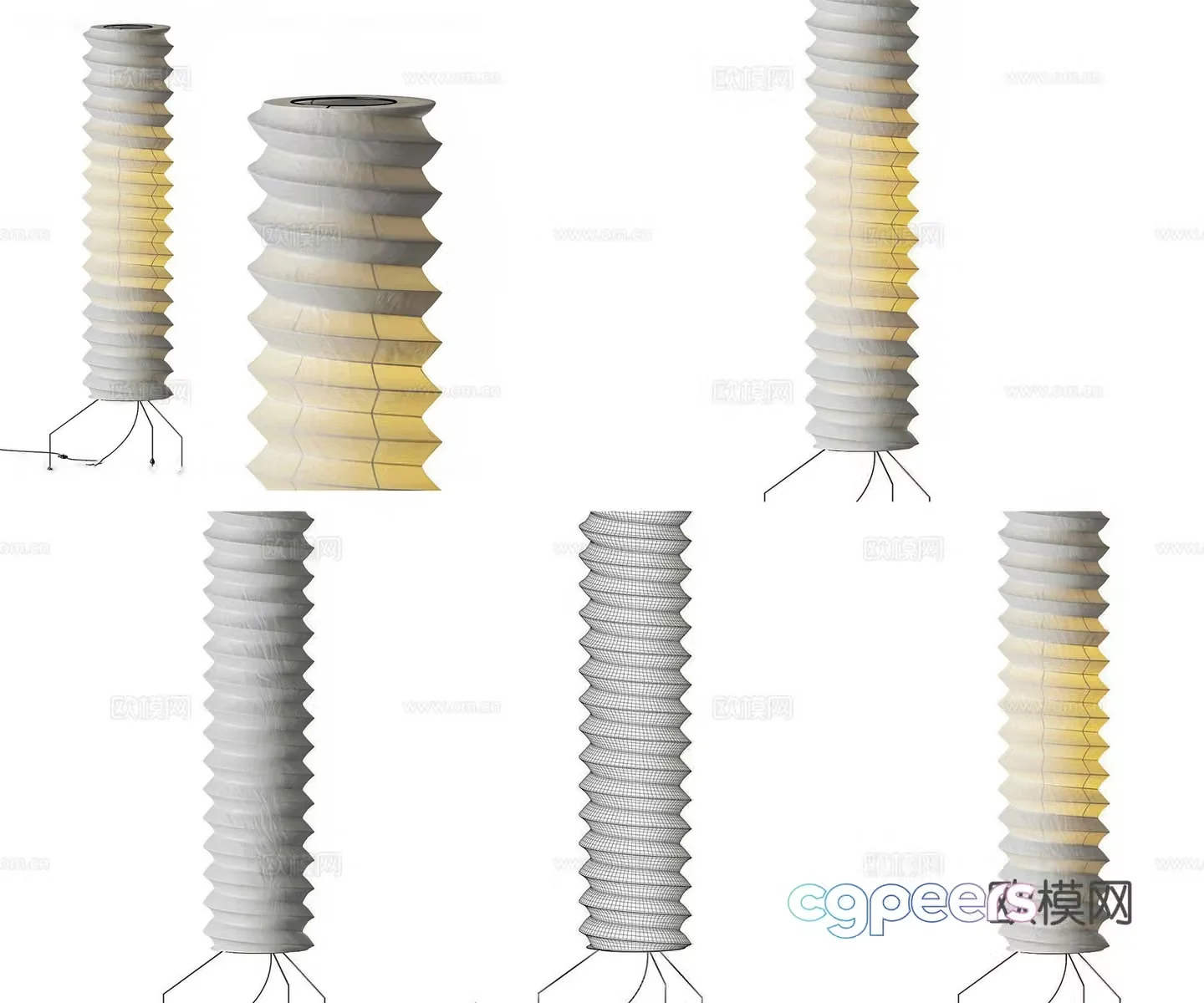Modern minimalist floor lamp Paper floor lamp Nordic simple floor lamp Living room and dining room decoration floor 3D model