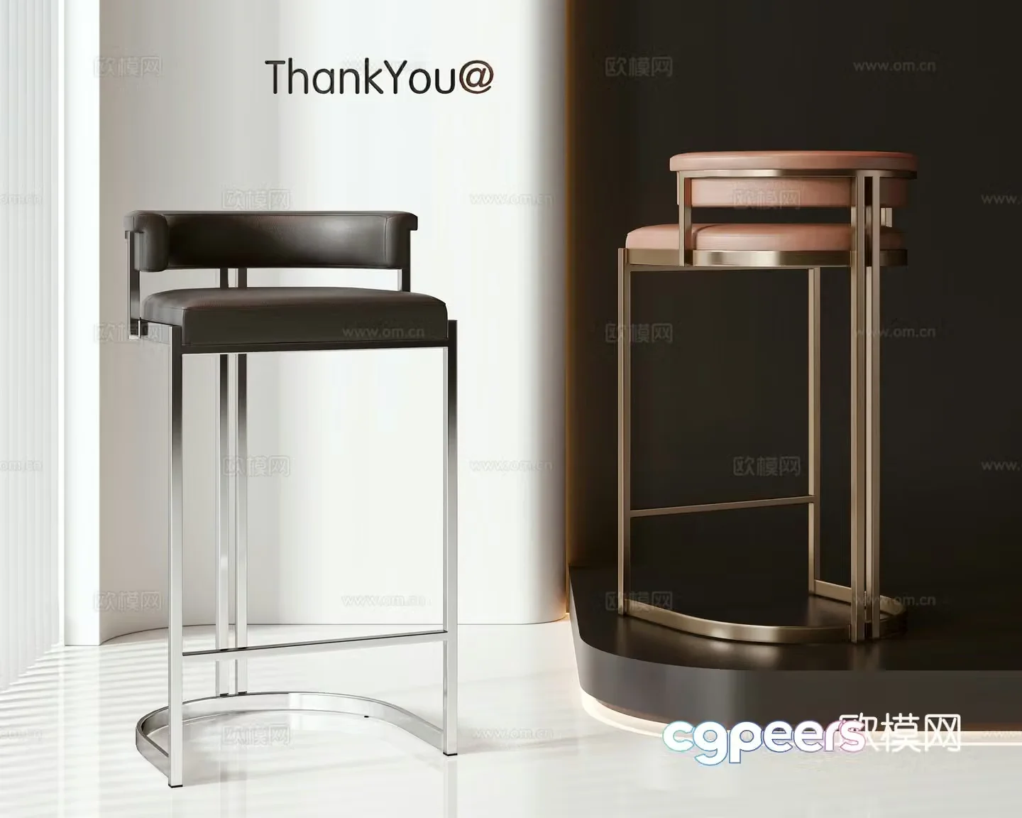 Modern bar chair 3d model