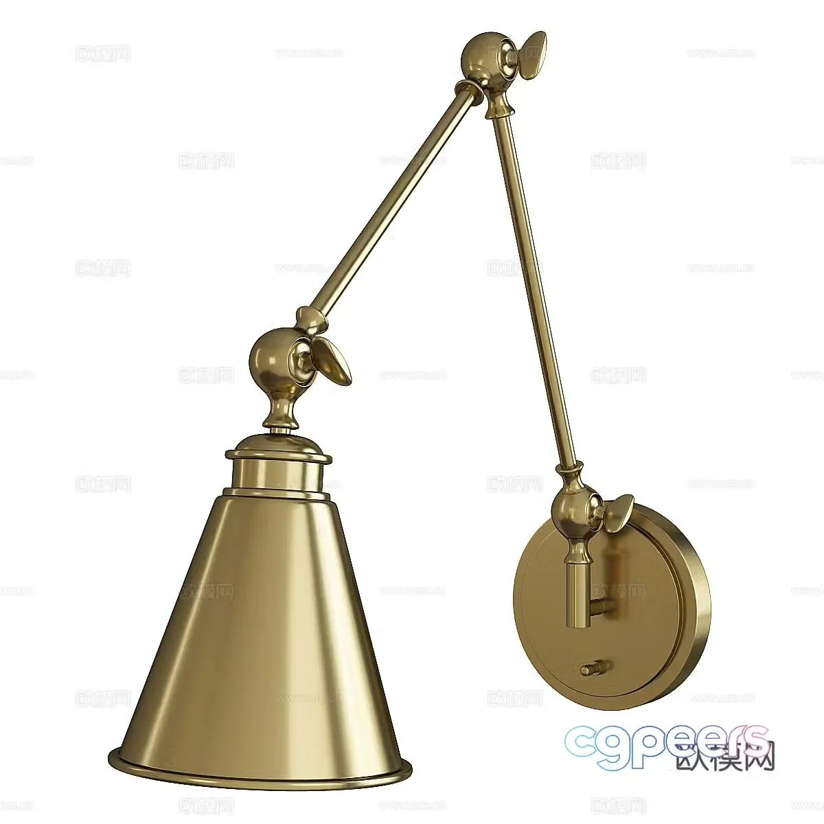 American retro metal wall lamp 3d model