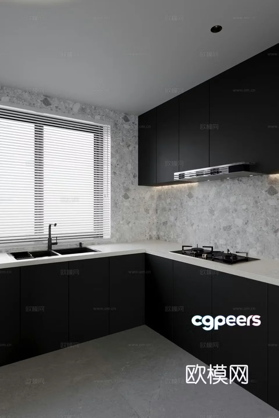 Modern Italian kitchen 3d model