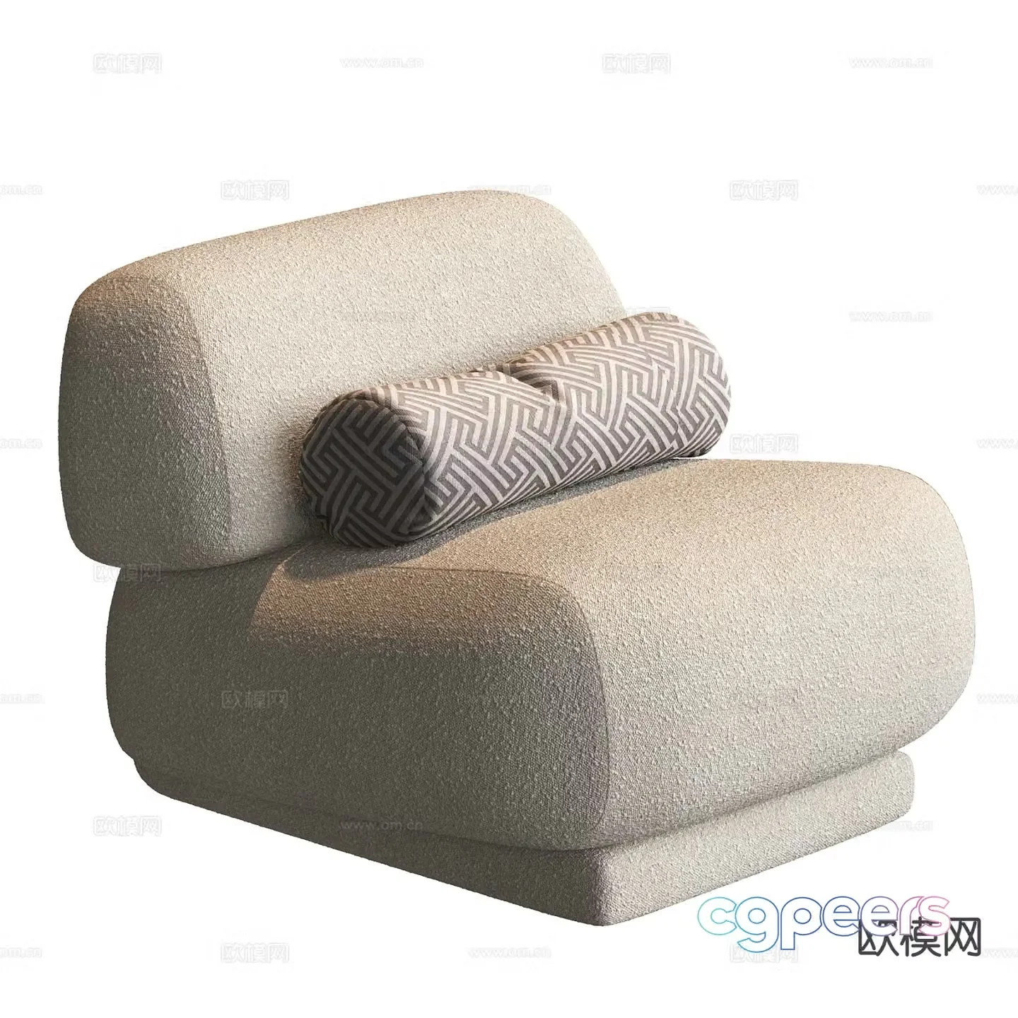 Modern single sofa fabric sofa leisure sofa 3d model