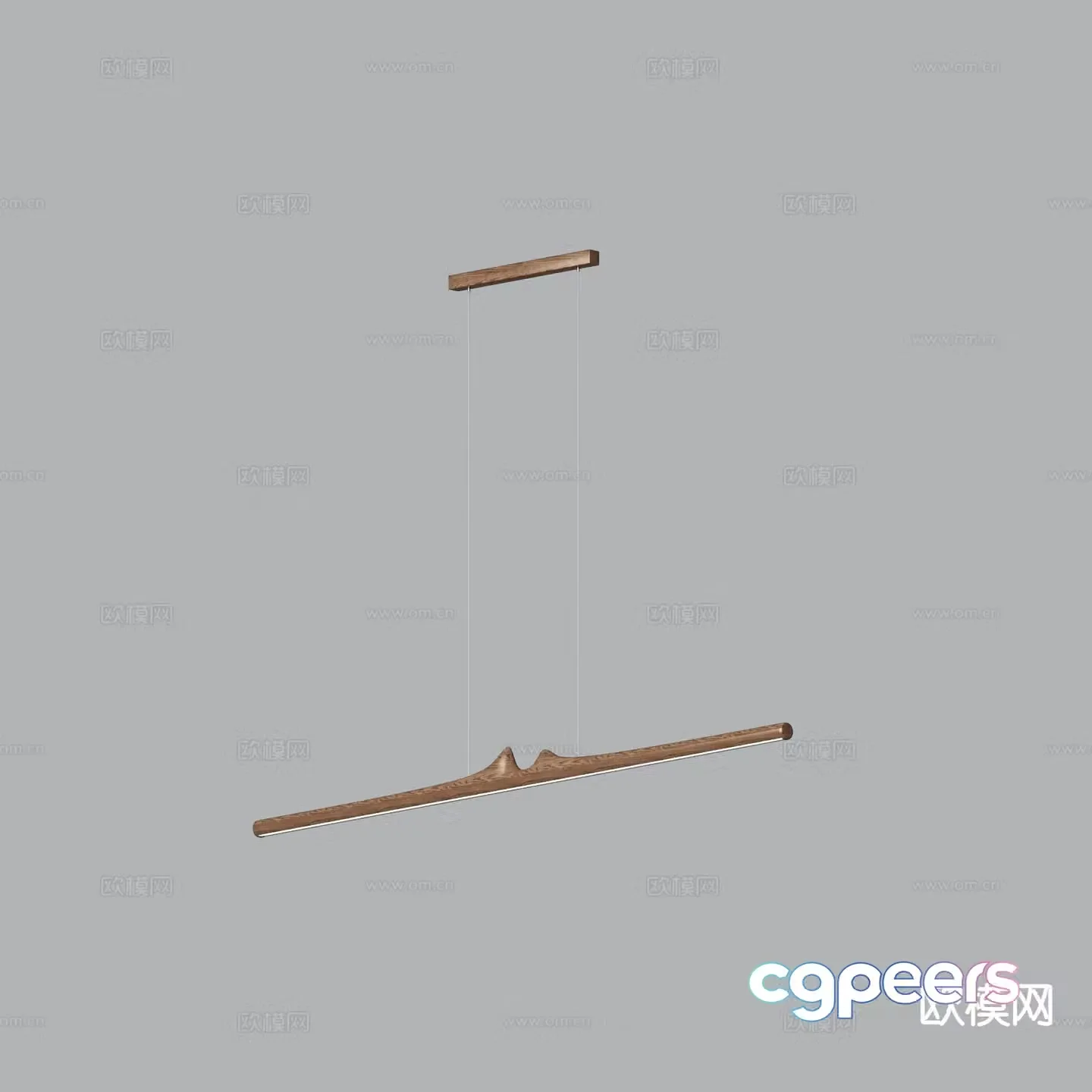 New Chinese style long chandelier 3d model