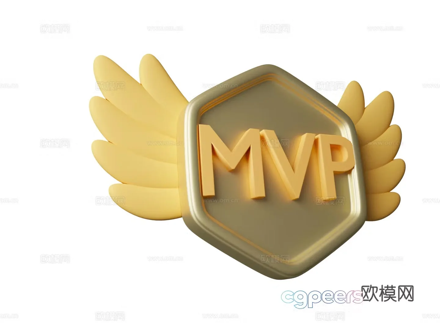 MVP Cartoon Black Game Equipment Theme Icon 3D Model