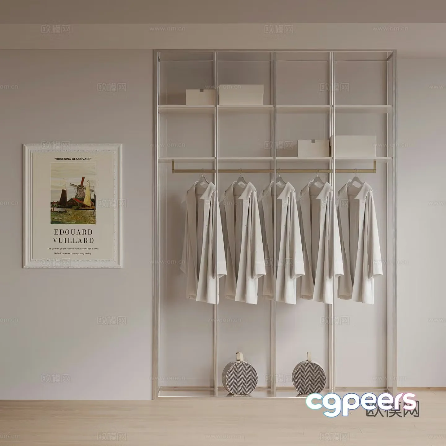 23 modern wardrobe transparent wardrobe 3d model