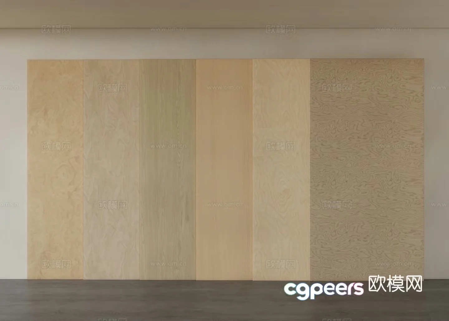 Modern wood veneer Birch board Ocean board 3d model