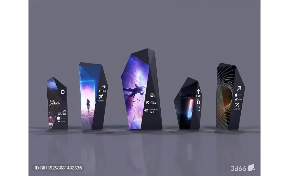 A Collection Of Futuristic-Looking Digital Displays 3D Model – 10837 – VRAY Render