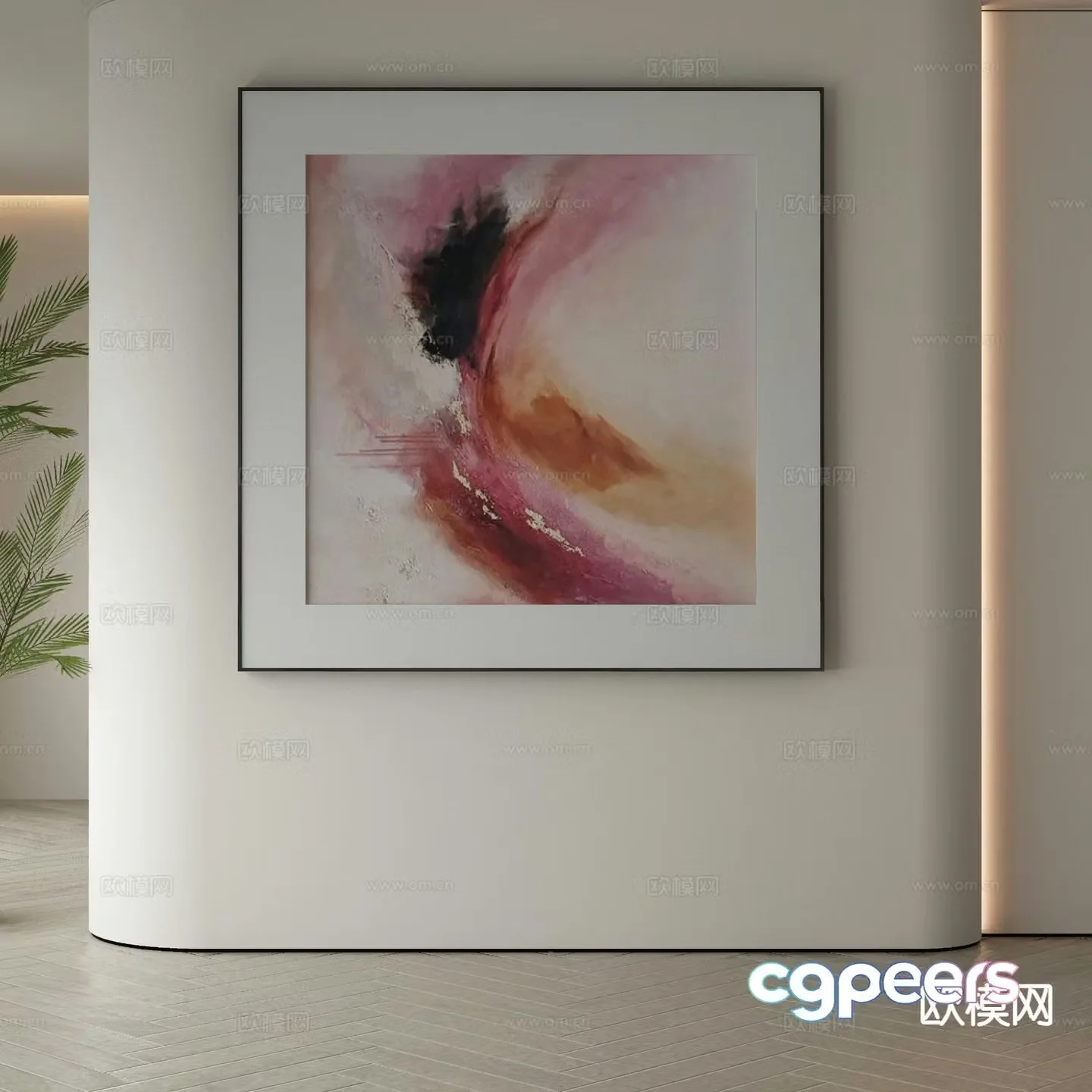 Modern decorative painting oil painting abstract painting 3d model
