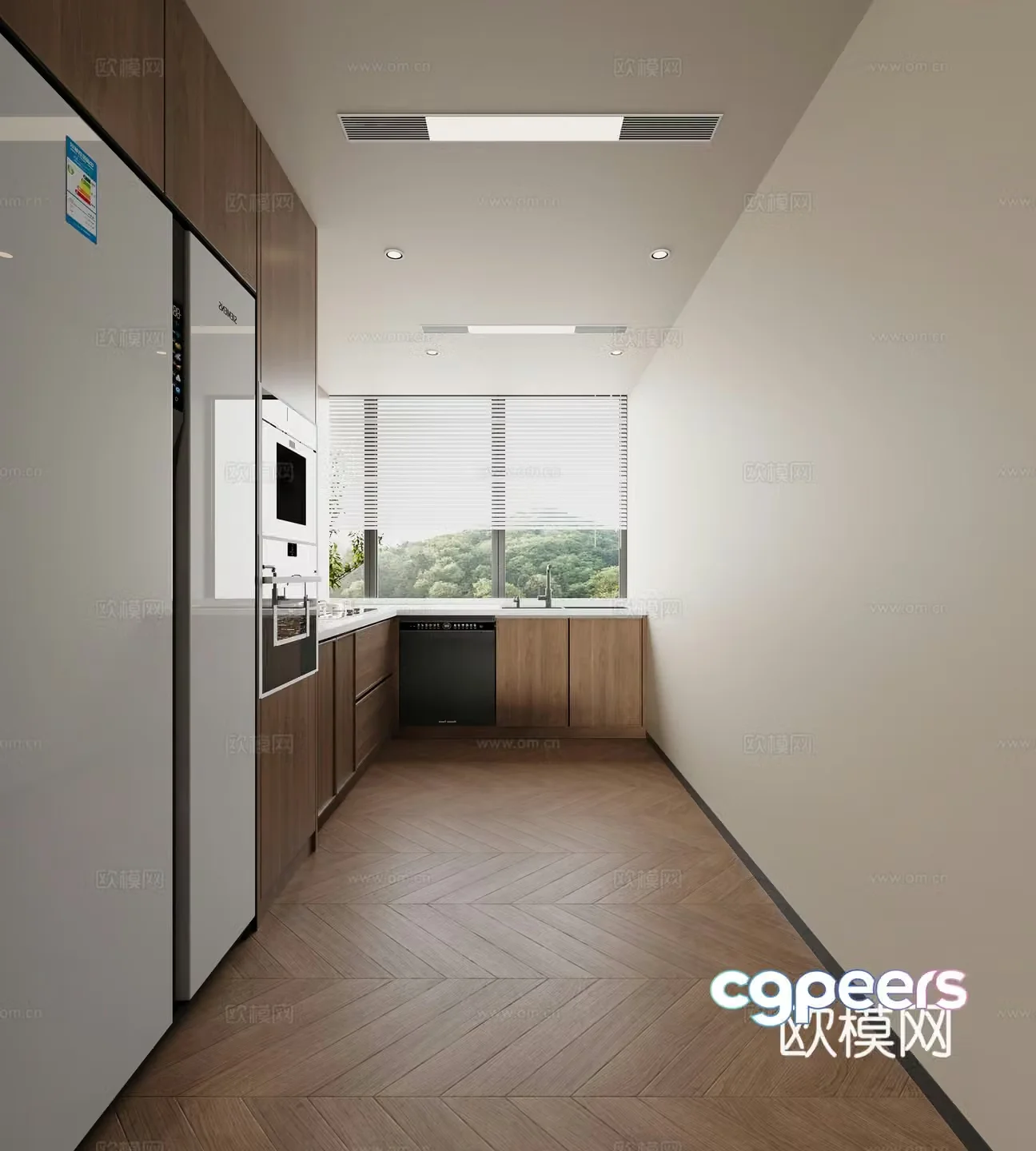 Middle style kitchen 3d model