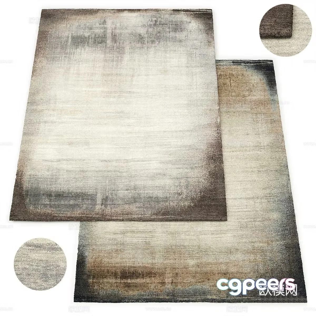 Modern Italian wool fabric carpet 3d model