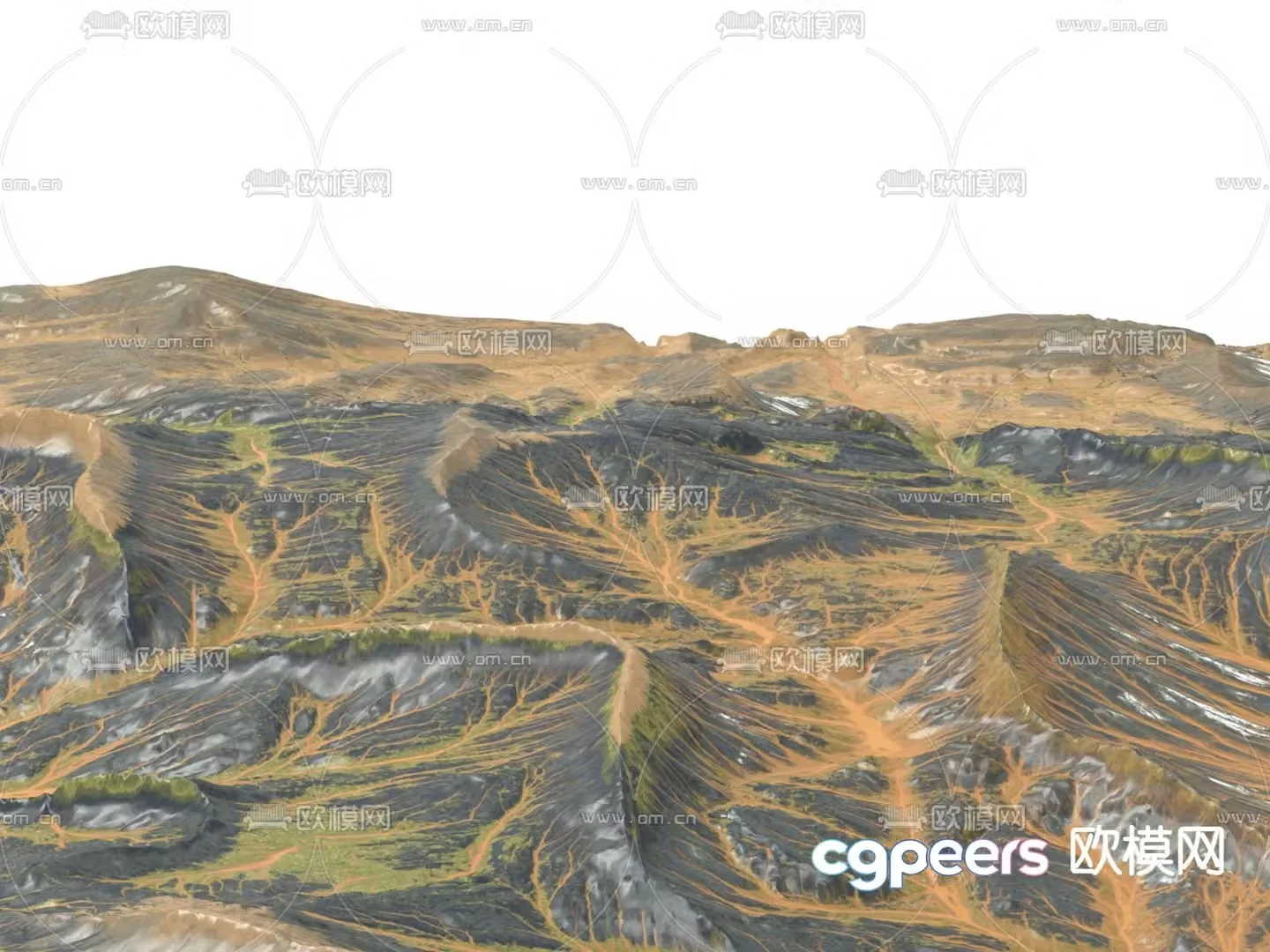 Outdoor landscape mountain range terrain 3d model