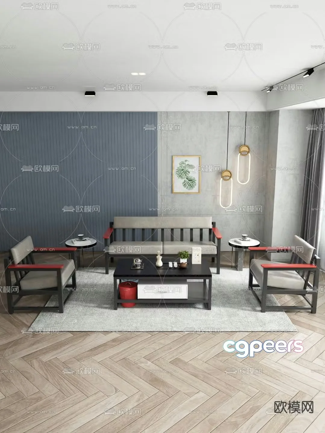 Modern combination sofa 3d model