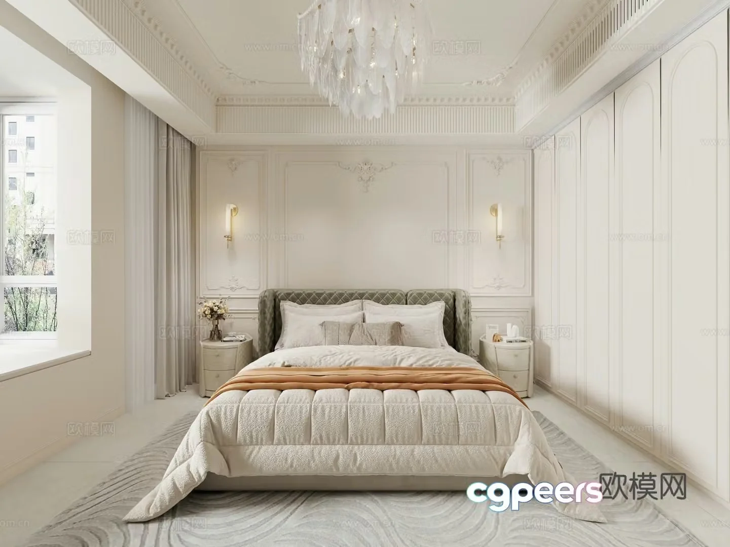 American bedroom 3d model