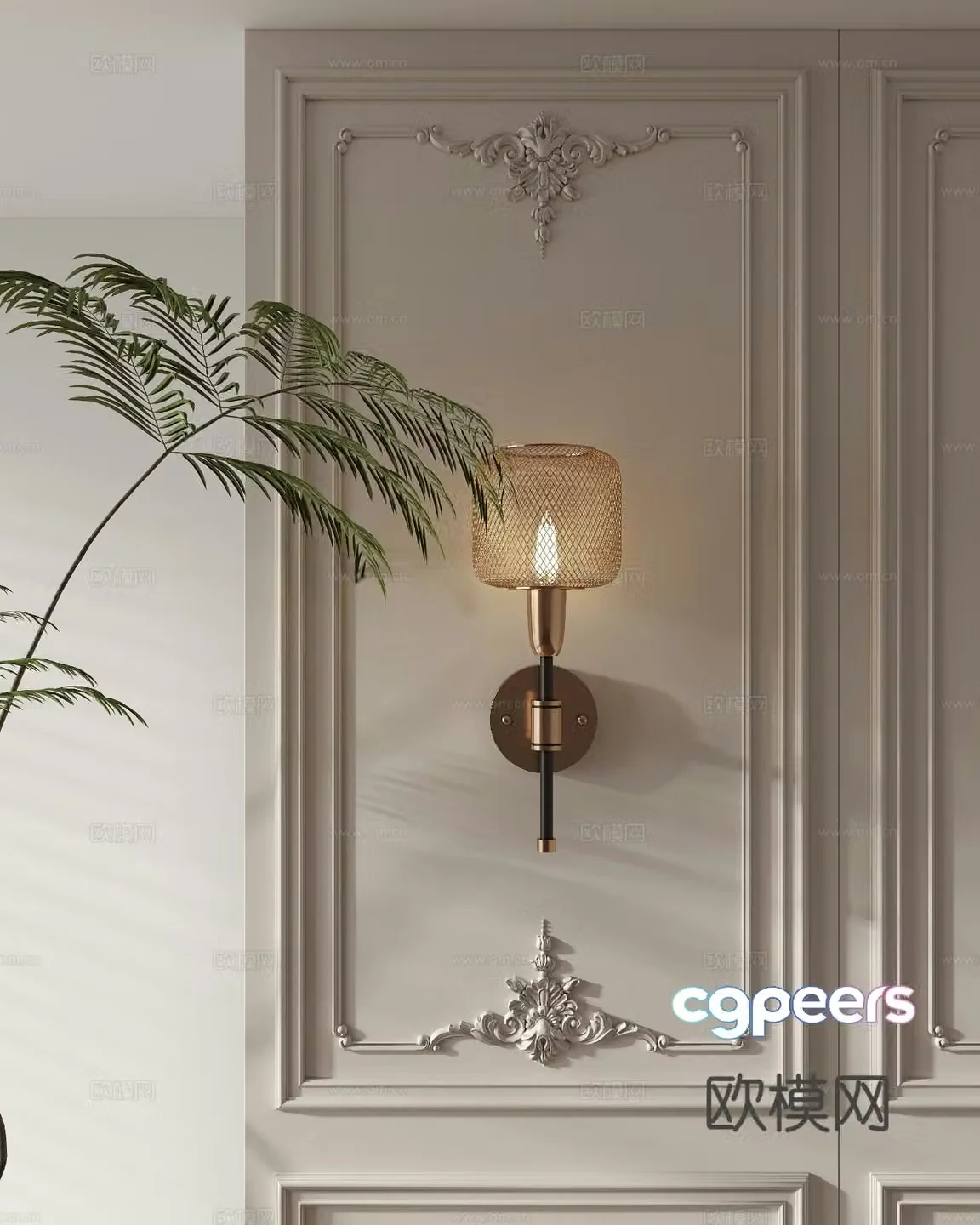 Light luxury wall lamp glass wall lamp 3d model