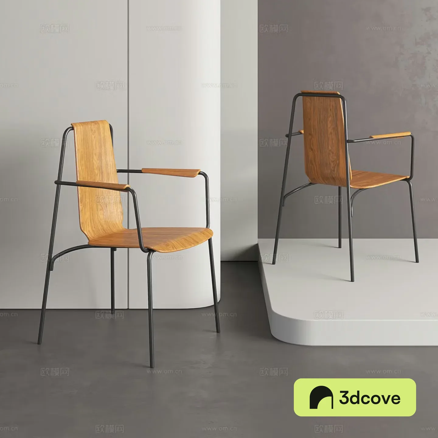 Nordic dining chairs retro style chairs light luxury chairs single chairs simple desks and chairs 3D models