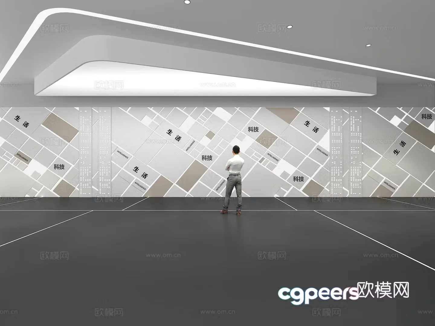 Cultural wall Corporate culture wall Display wall Theme wall Exhibition hall Campus culture Corridor 3D model