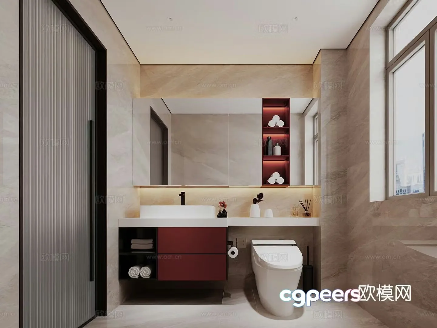 Modern bathroom bathroom 3d model