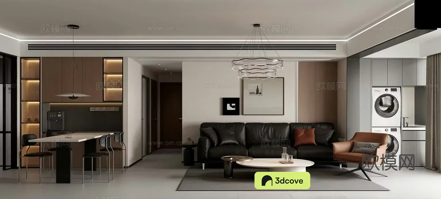 Modern living and dining room