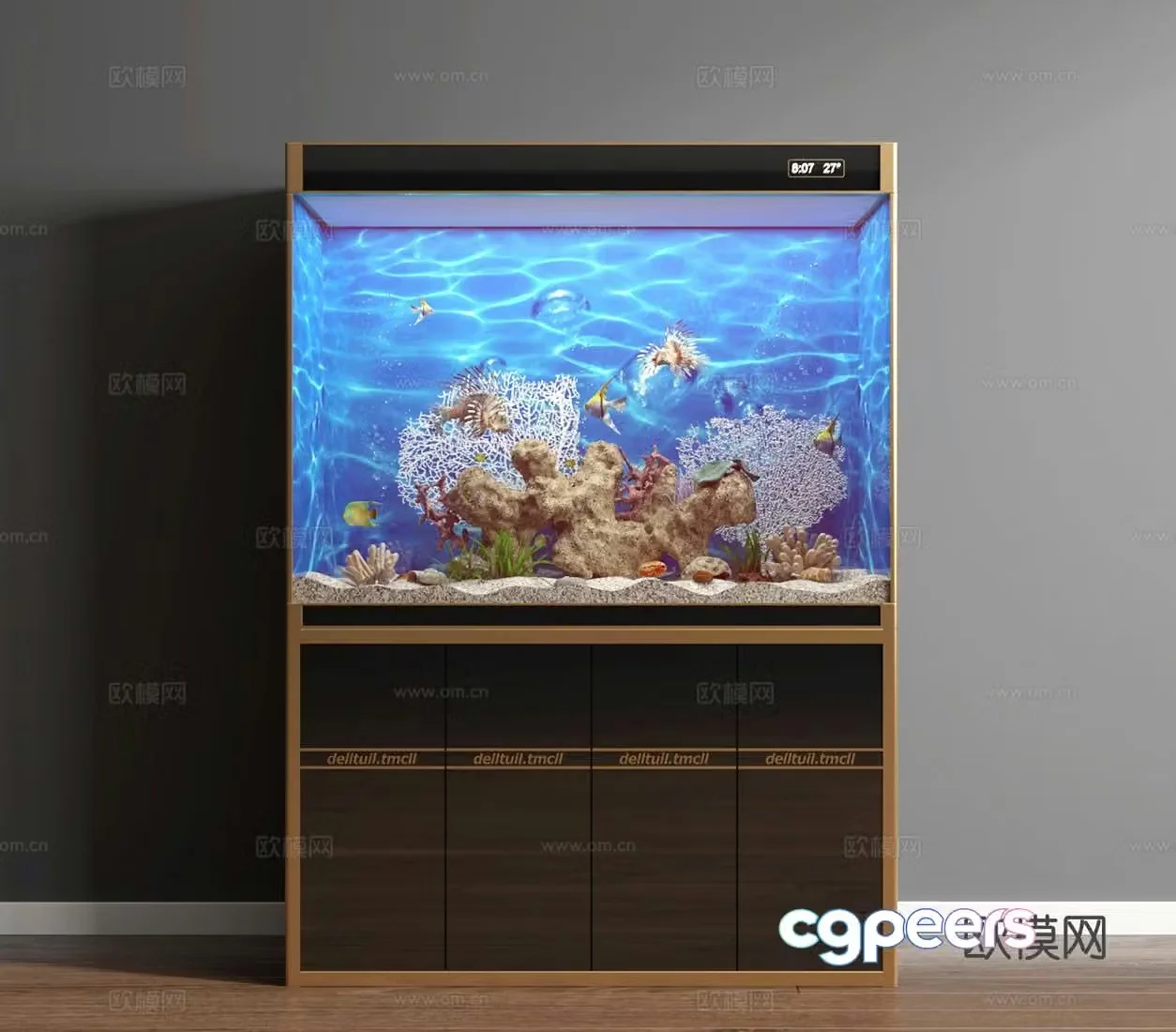 Modern fish tank aquarium 3d model