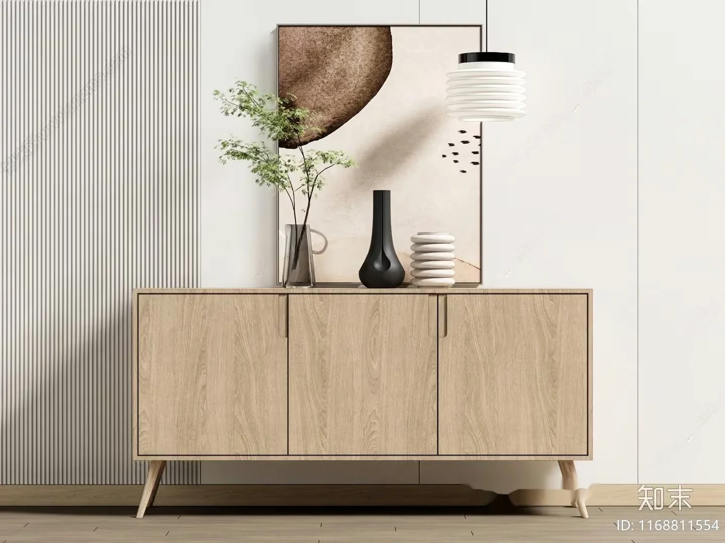 Modern Wooden Credenza 3D Model – 18145 – VRAY Render