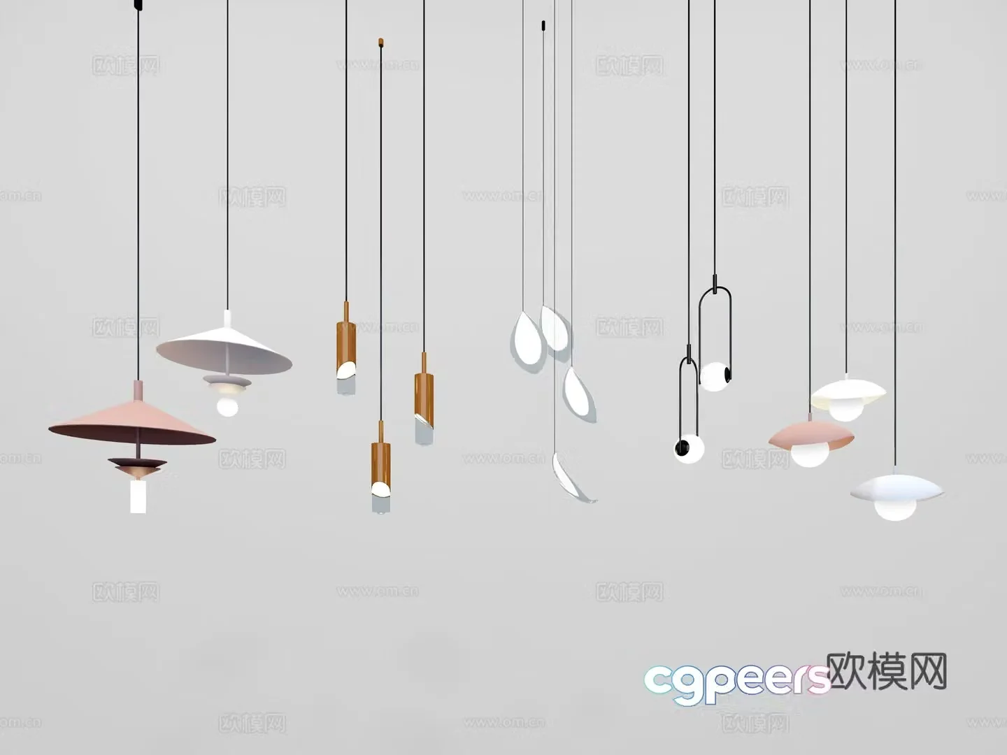Modern small chandeliers 3d model