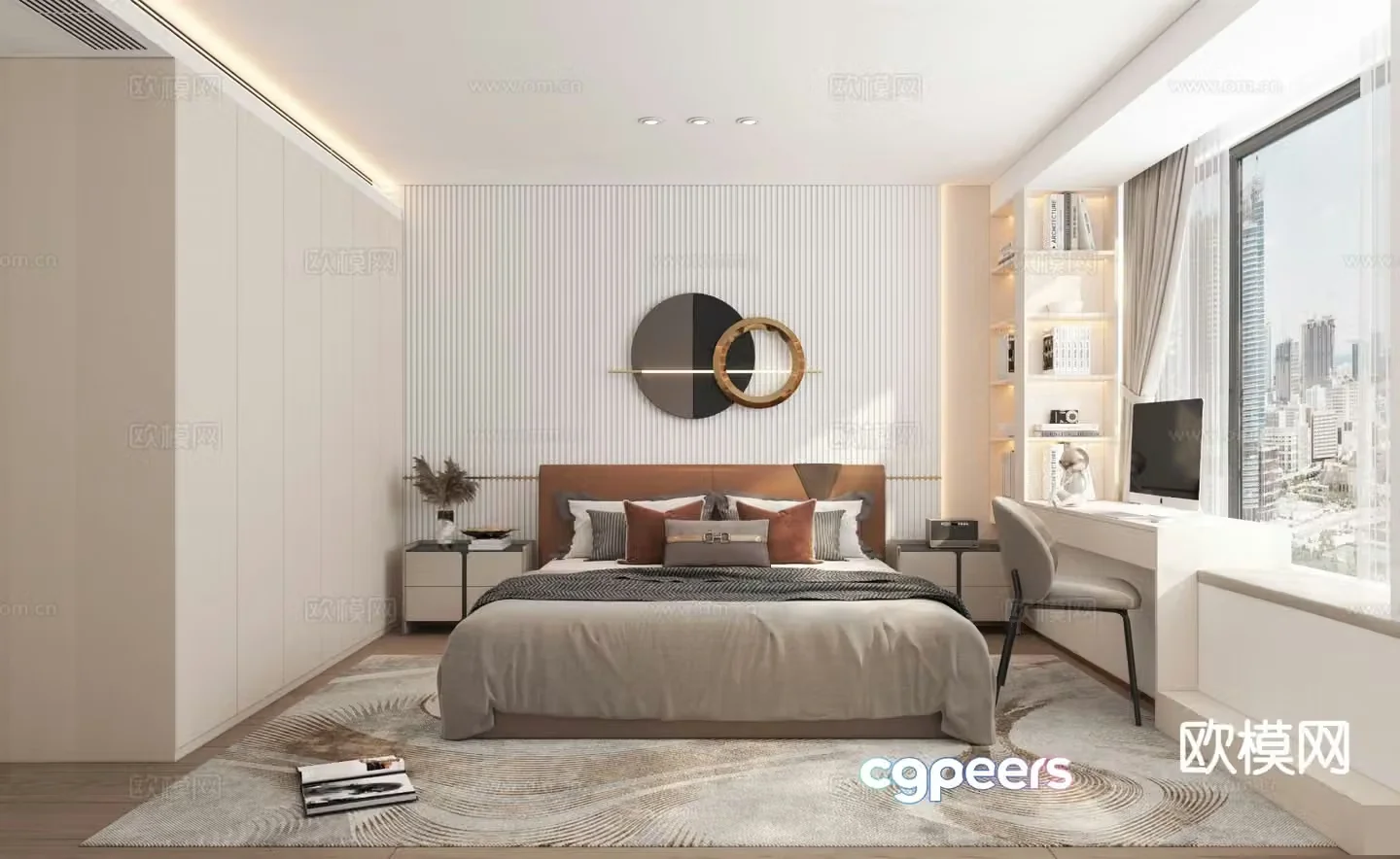 Light luxury bedroom master bedroom 3d model