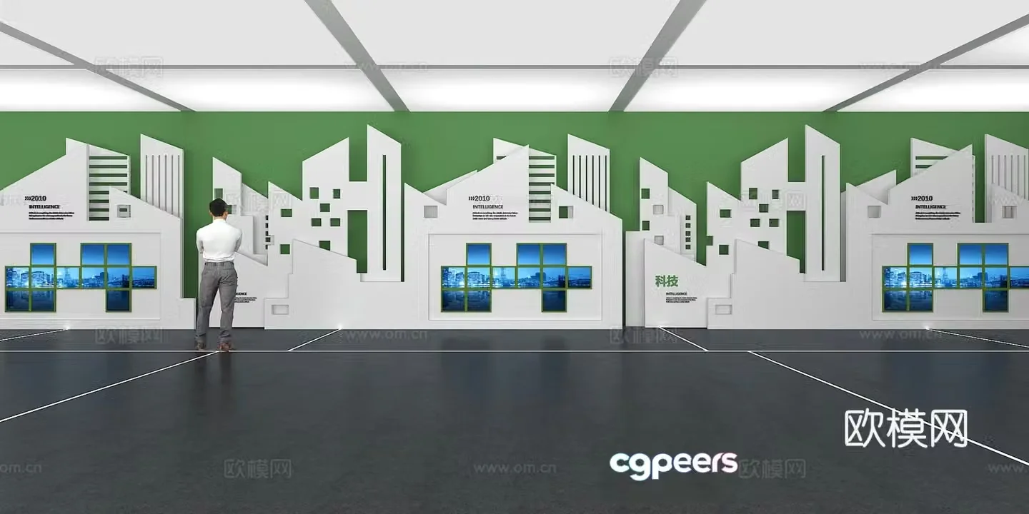 Cultural wall Corporate culture wall Display wall Classroom Exhibition hall Campus culture Corridor 3D model