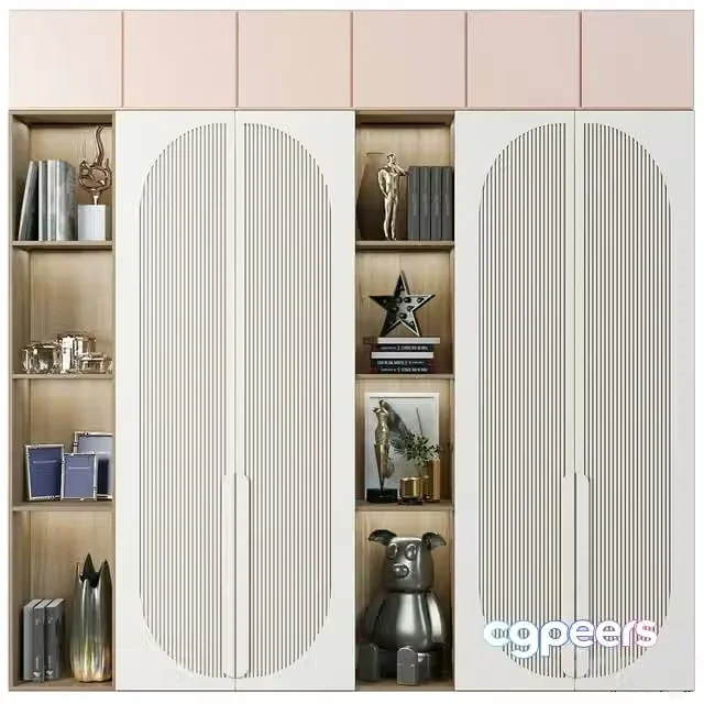 3ds Max Free – Wardrobe with decor, books and figurines in the nursery