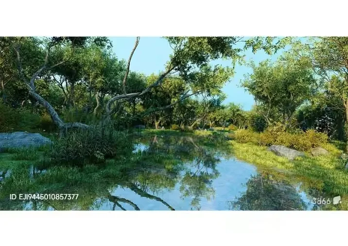 A Serene Natural Landscape 3D Model – 3076 – VRAY Render