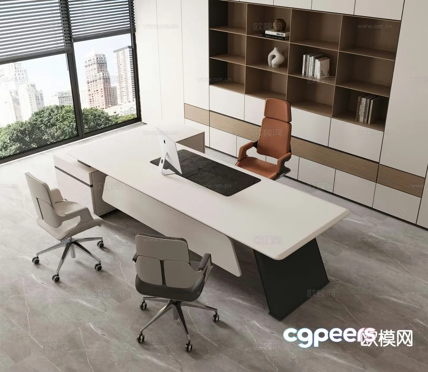 Modern executive desk 3d model