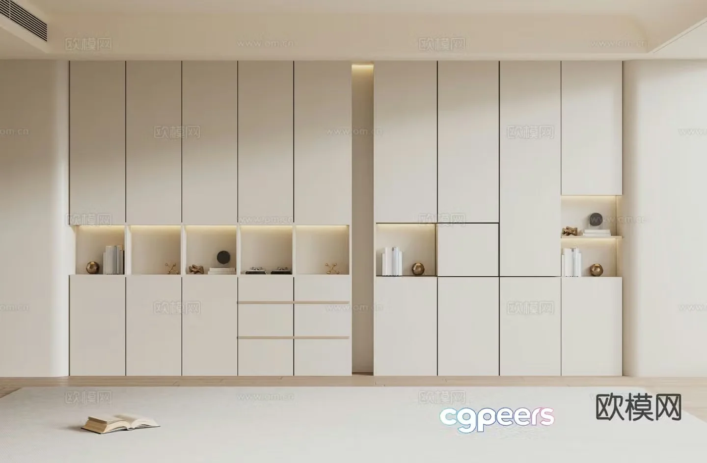 Cream style wardrobe wardrobe 3d model