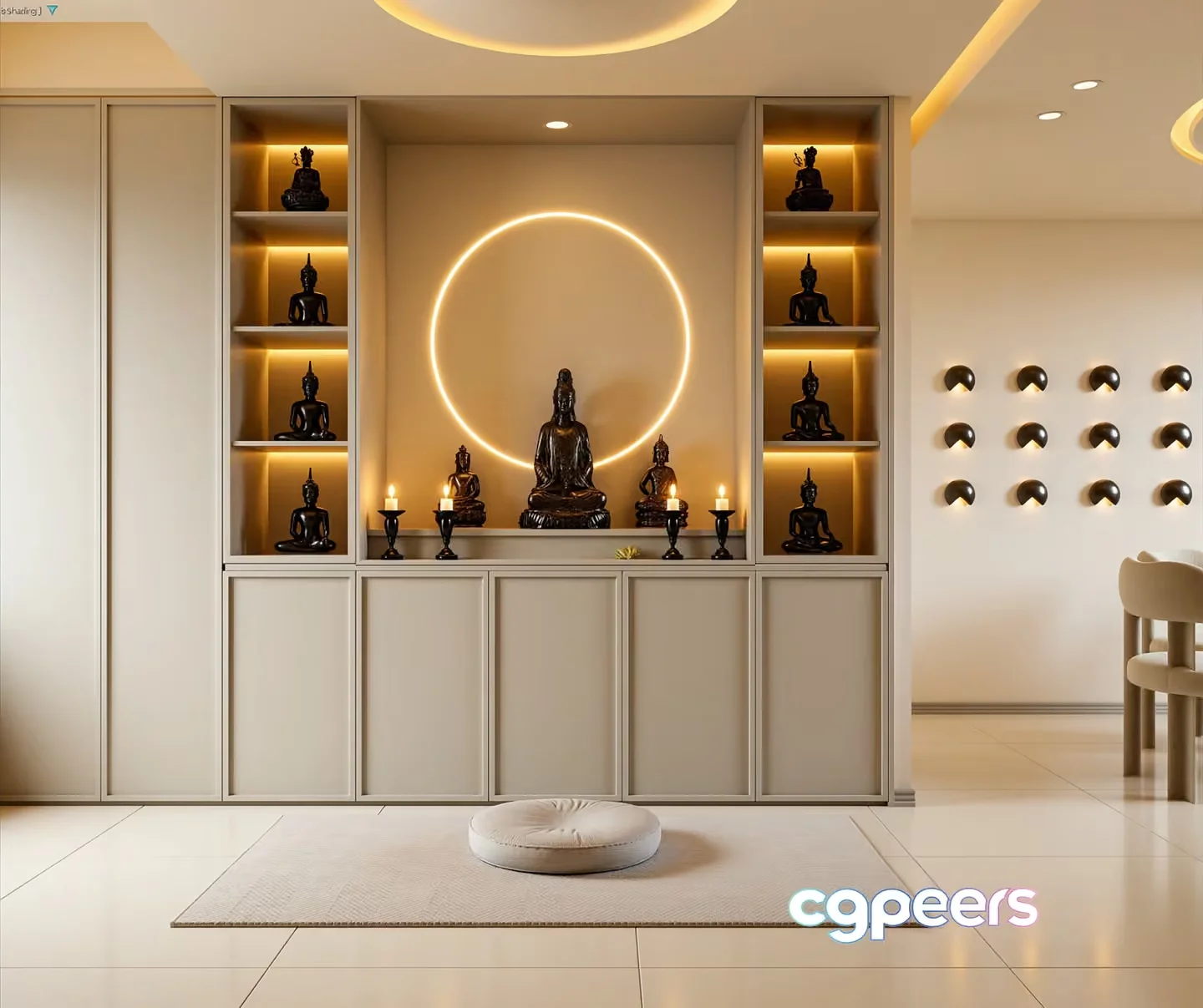 A Serene Meditation Room 3D Model – 6927 – VRAY Render