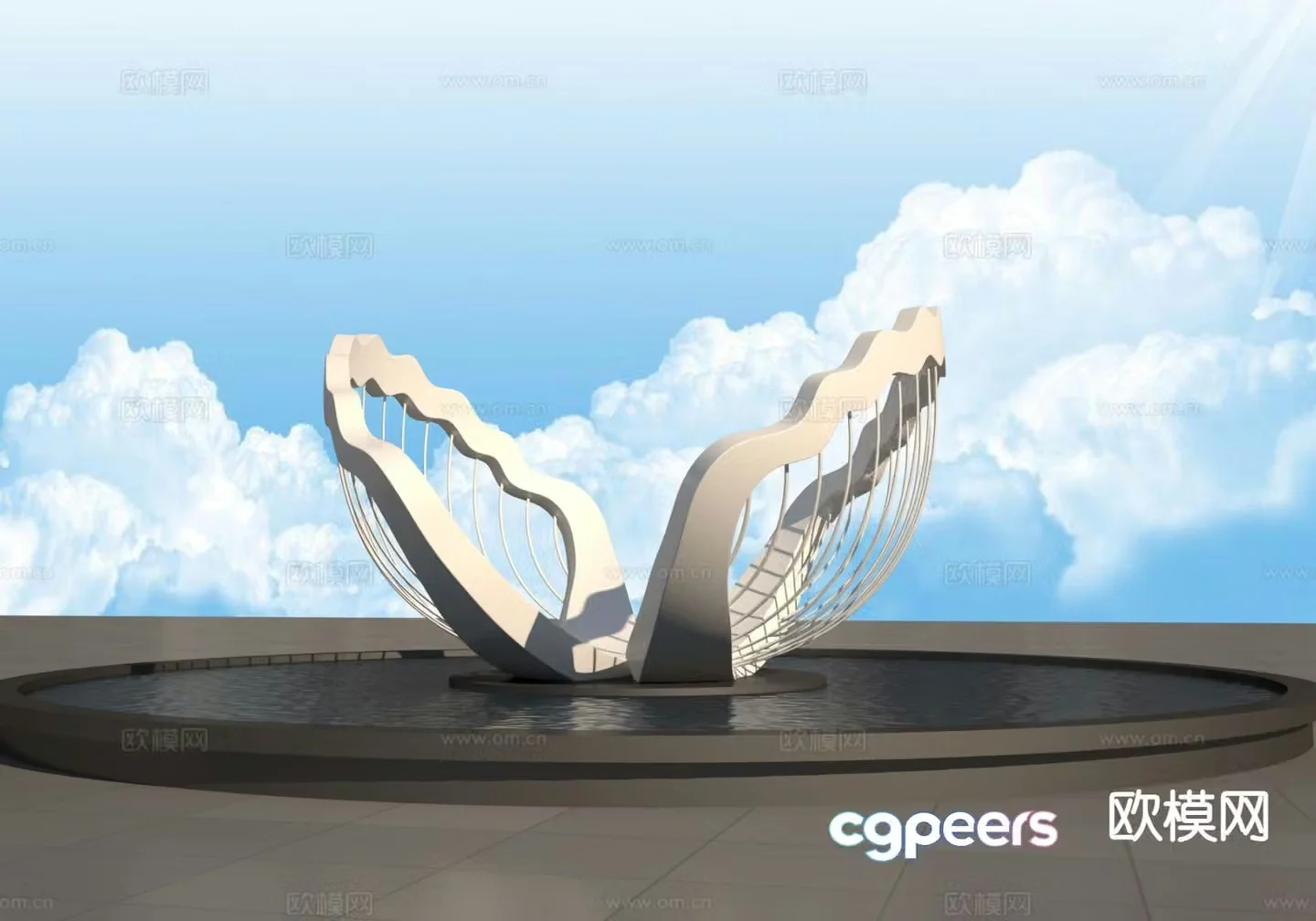 Shell sculpture landscape sculpture 3d model