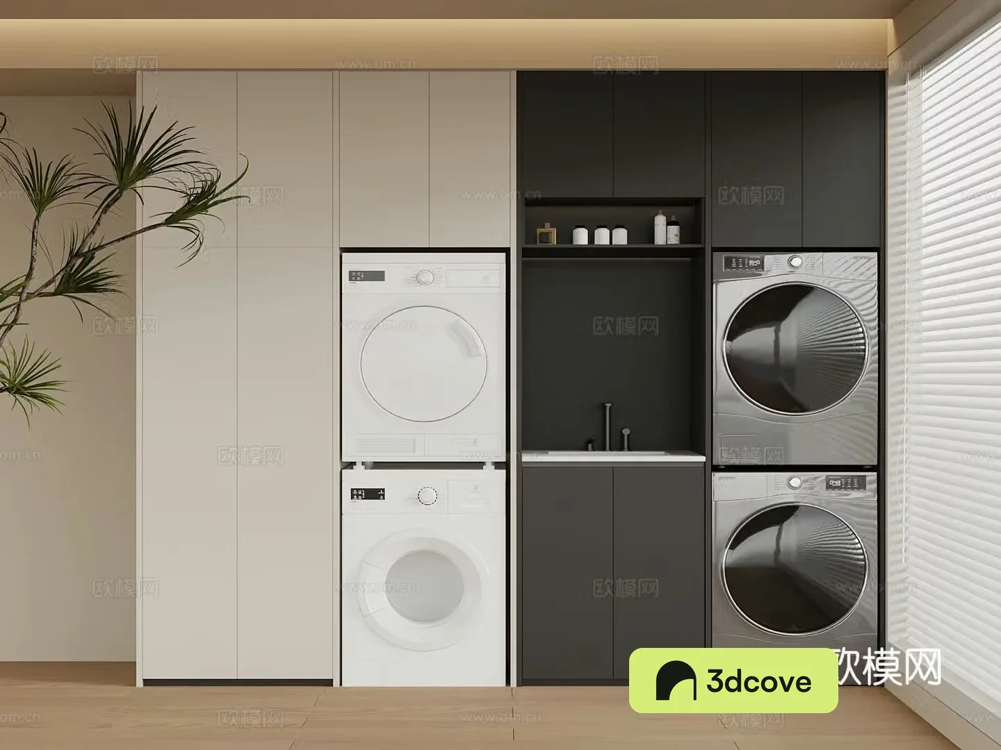 Washing cabinet Modern laundry supplies Washing machine