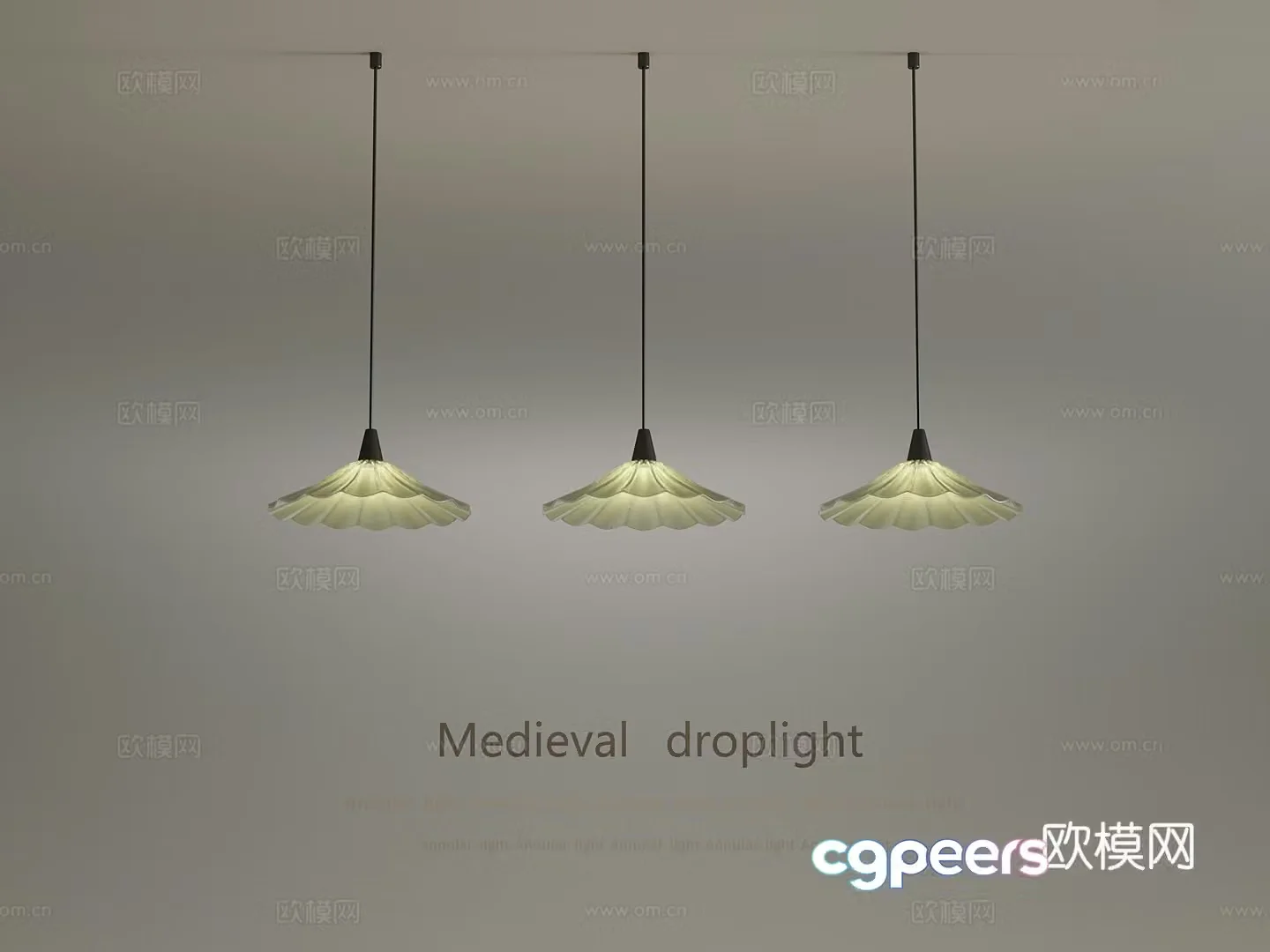 French Creamy Chandelier Restaurant Chandelier 3D Model