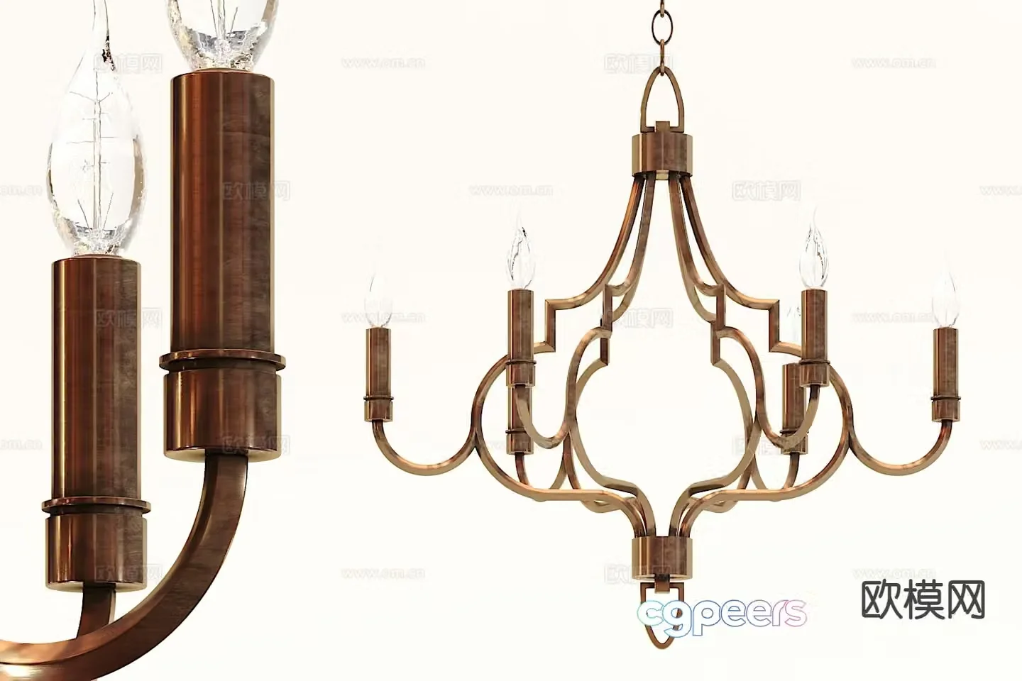 Nordic chandelier hall chandelier 3d model
