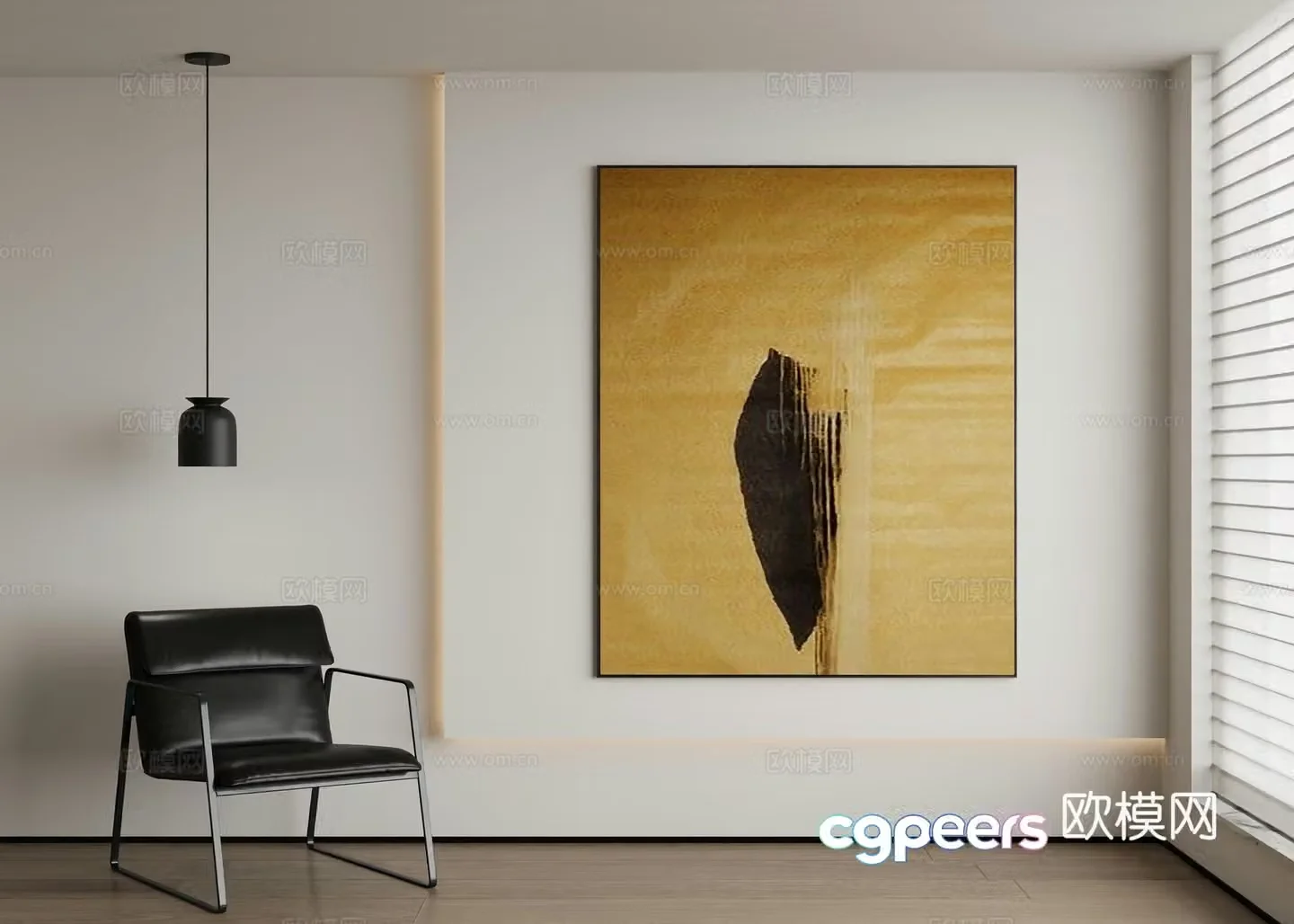 Modern abstract painting decorative painting 3d model