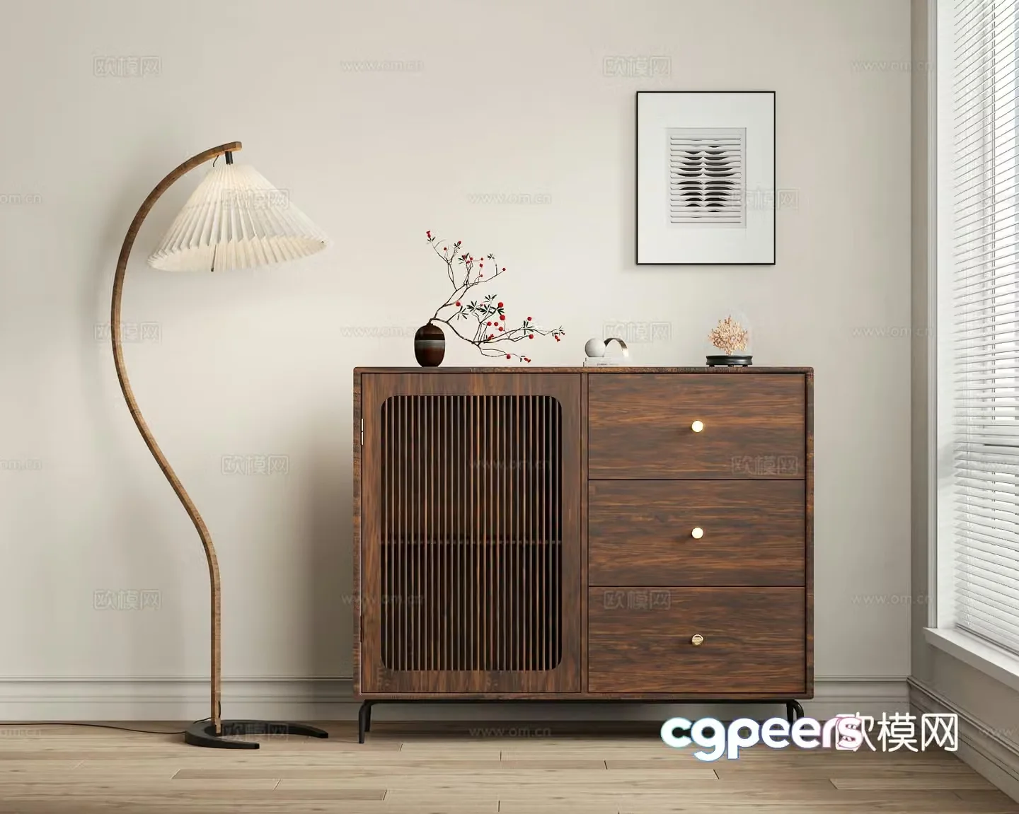 Medieval style chest of drawers 3D model