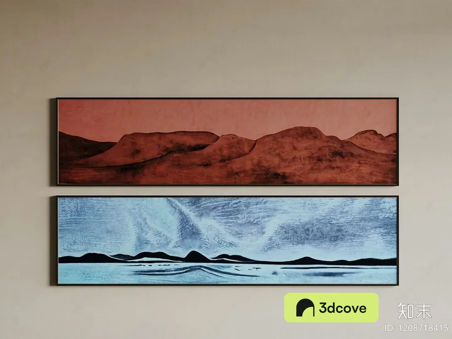 Two Landscape Paintings On A Wall
