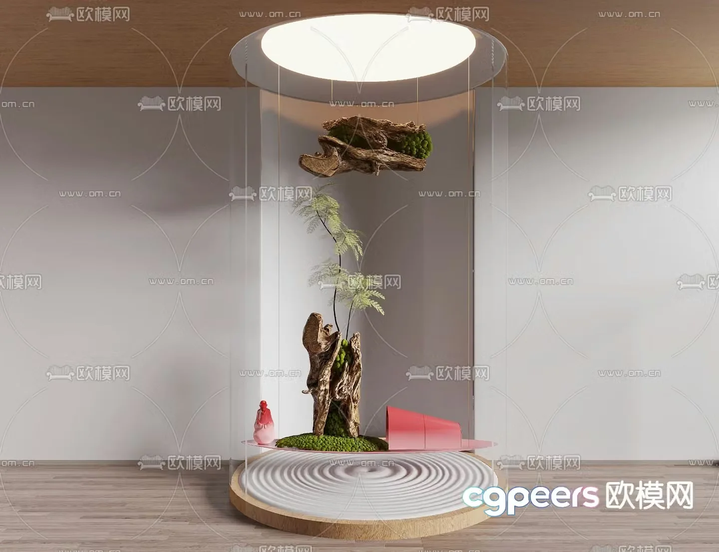 Modern green plant landscaping landscape sketch 3D model