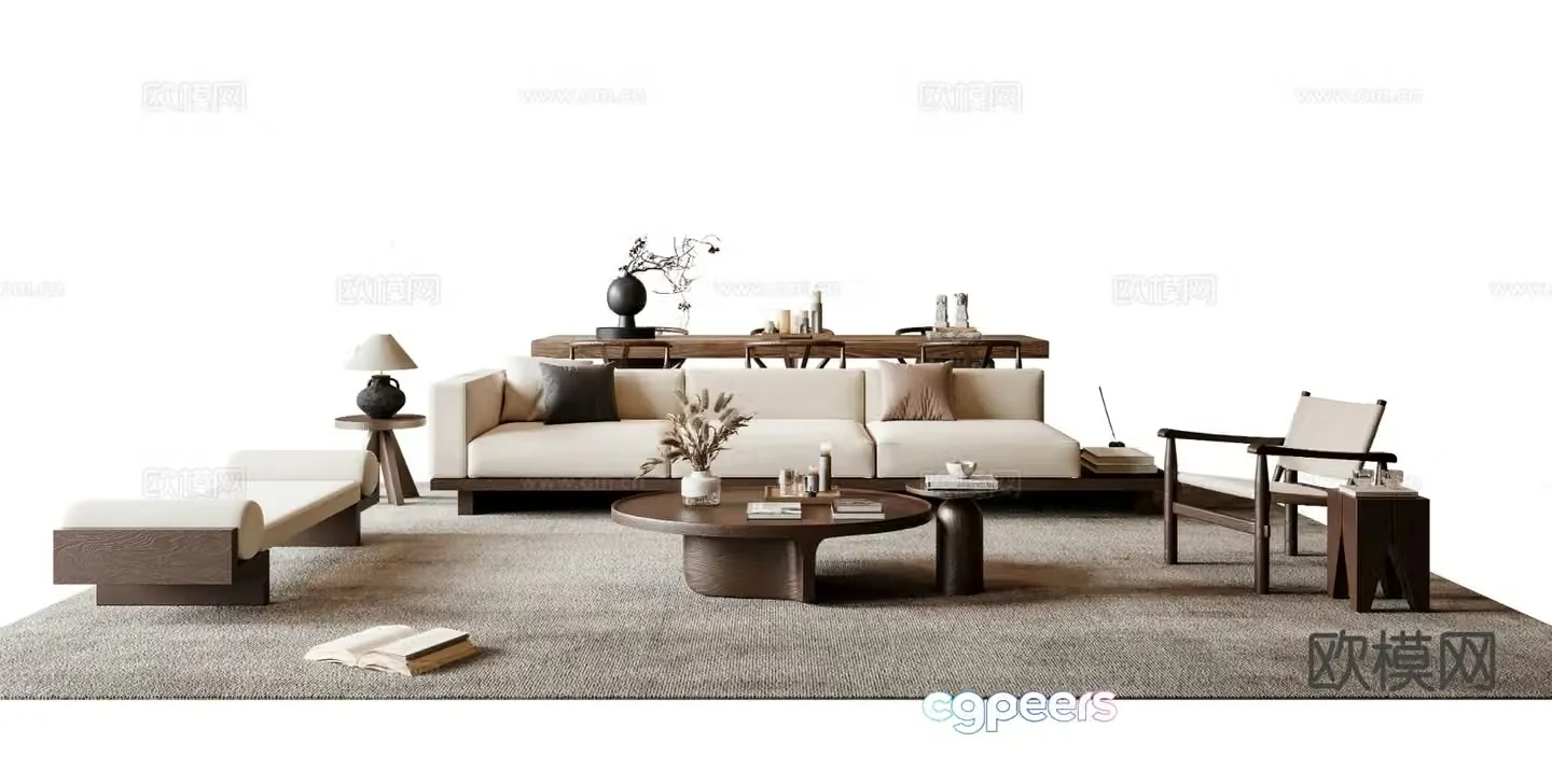 Medieval style modular sofa 3D model
