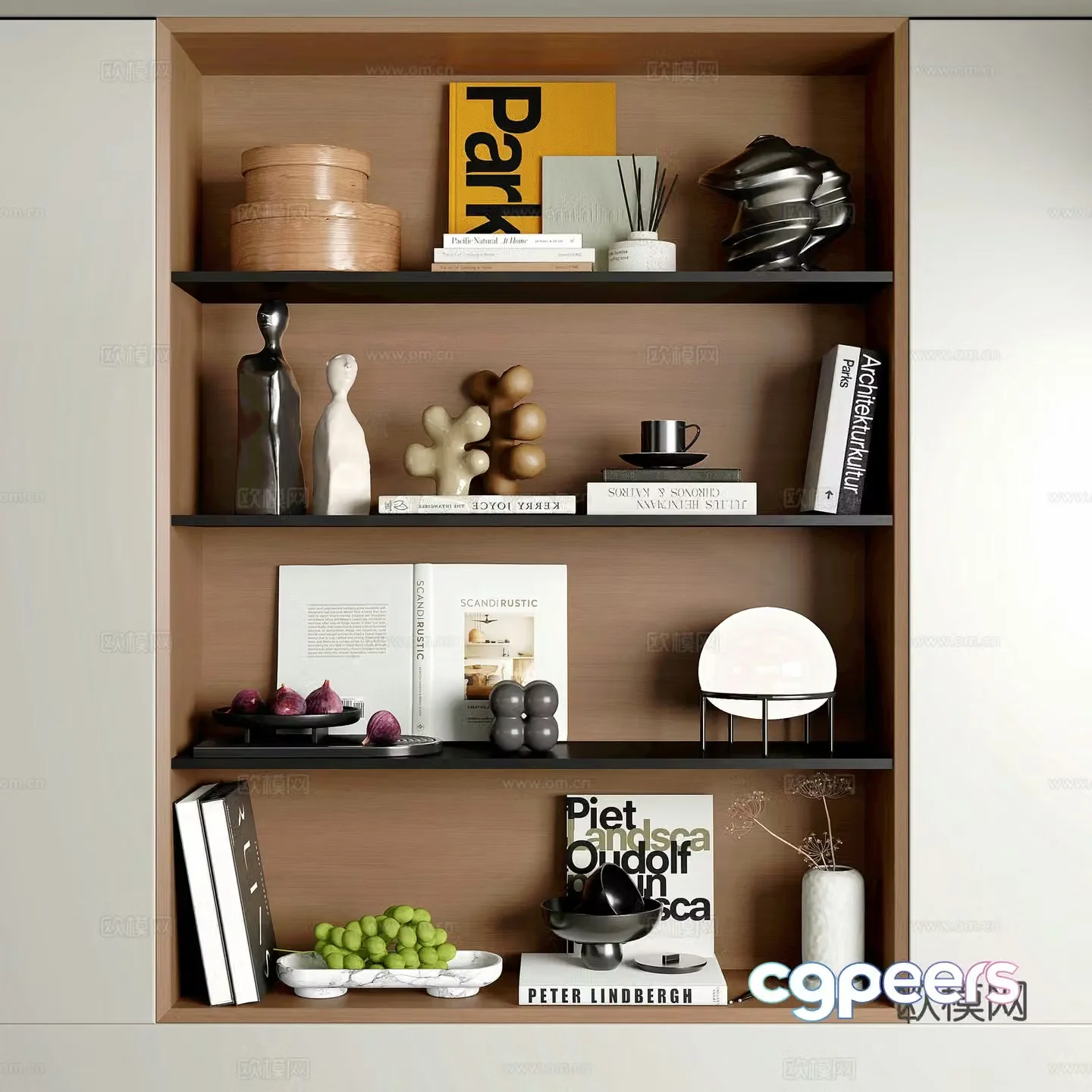 Modern ornament combination Modern decoration cabinet Bookcase ornament Art ornament Statue ornament 3D model