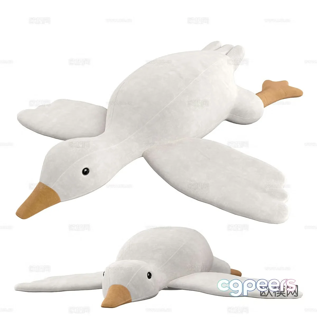 Big goose plush toy 3d model