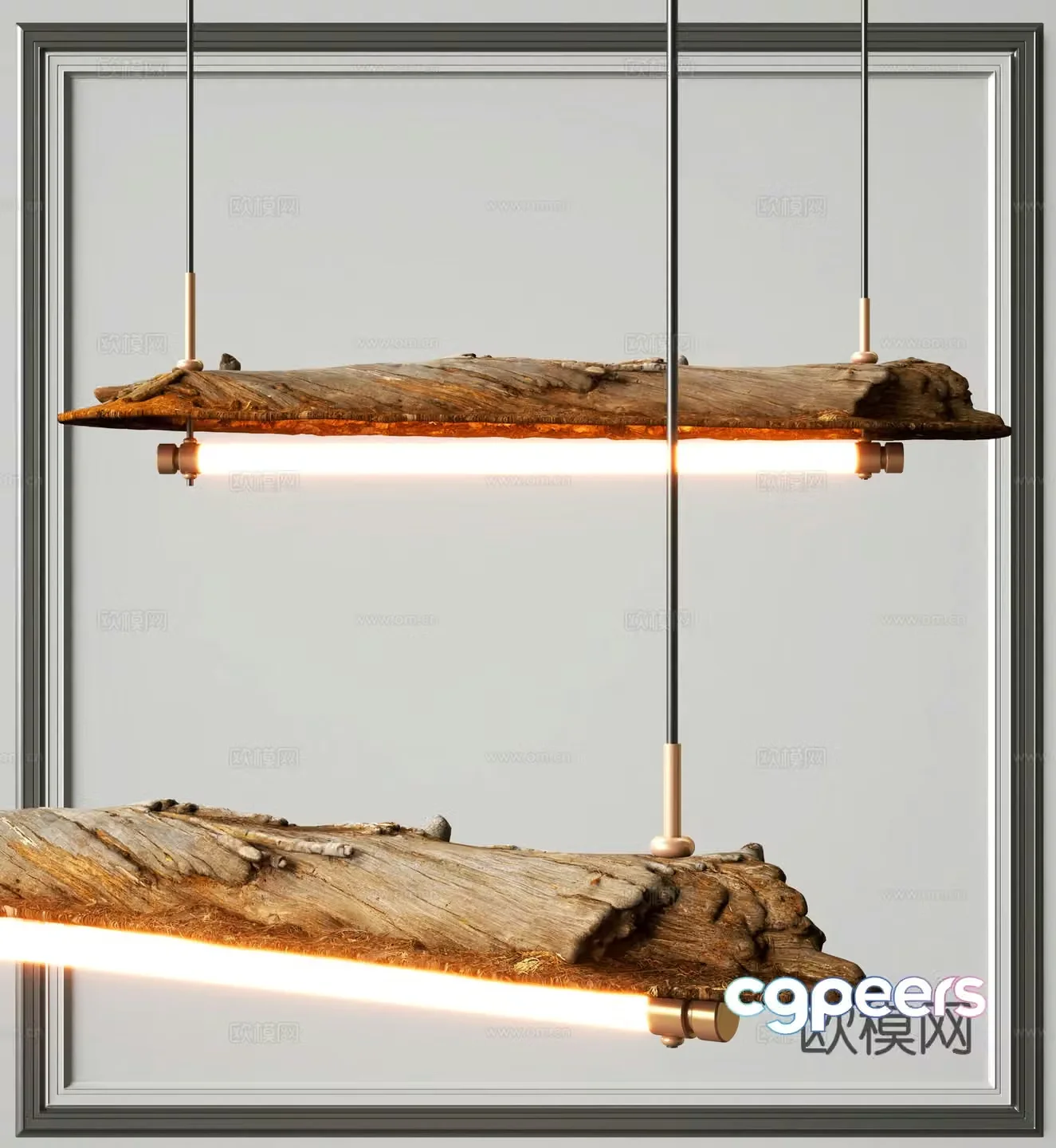 wabi-sabi chandelier tree trunk chandelier wood chandelier 3d model