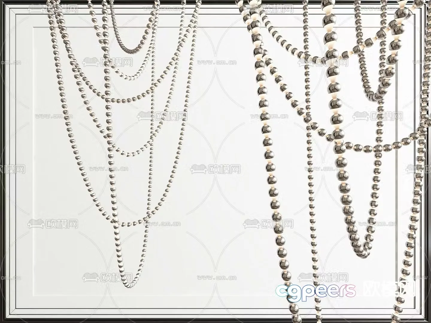 Light luxury decorative lamp Beaded lamp Lobby lamp 3D model