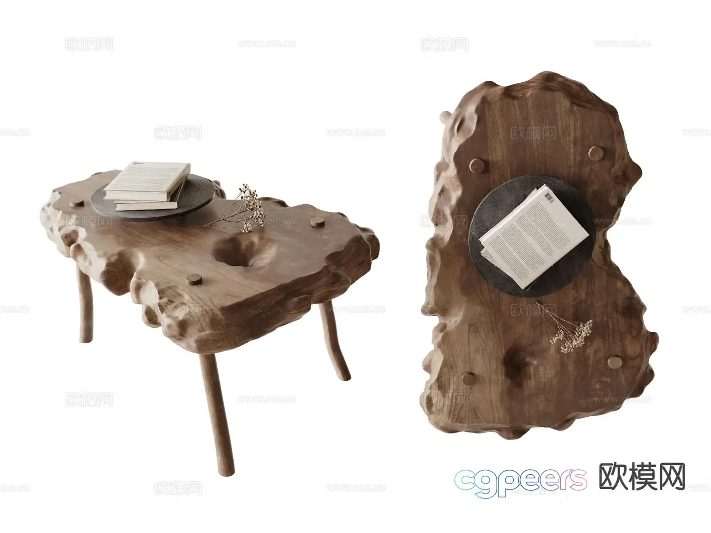 Nordic coffee table solid wood coffee table 3d model