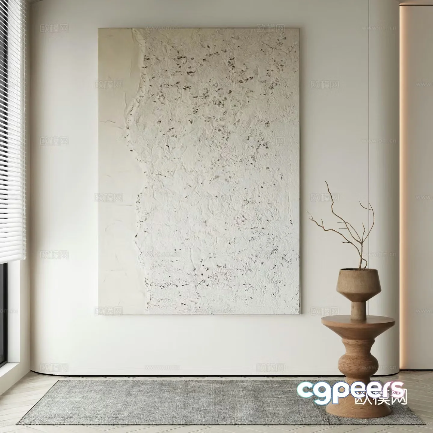 Modern Wasabi abstract painting 3d model