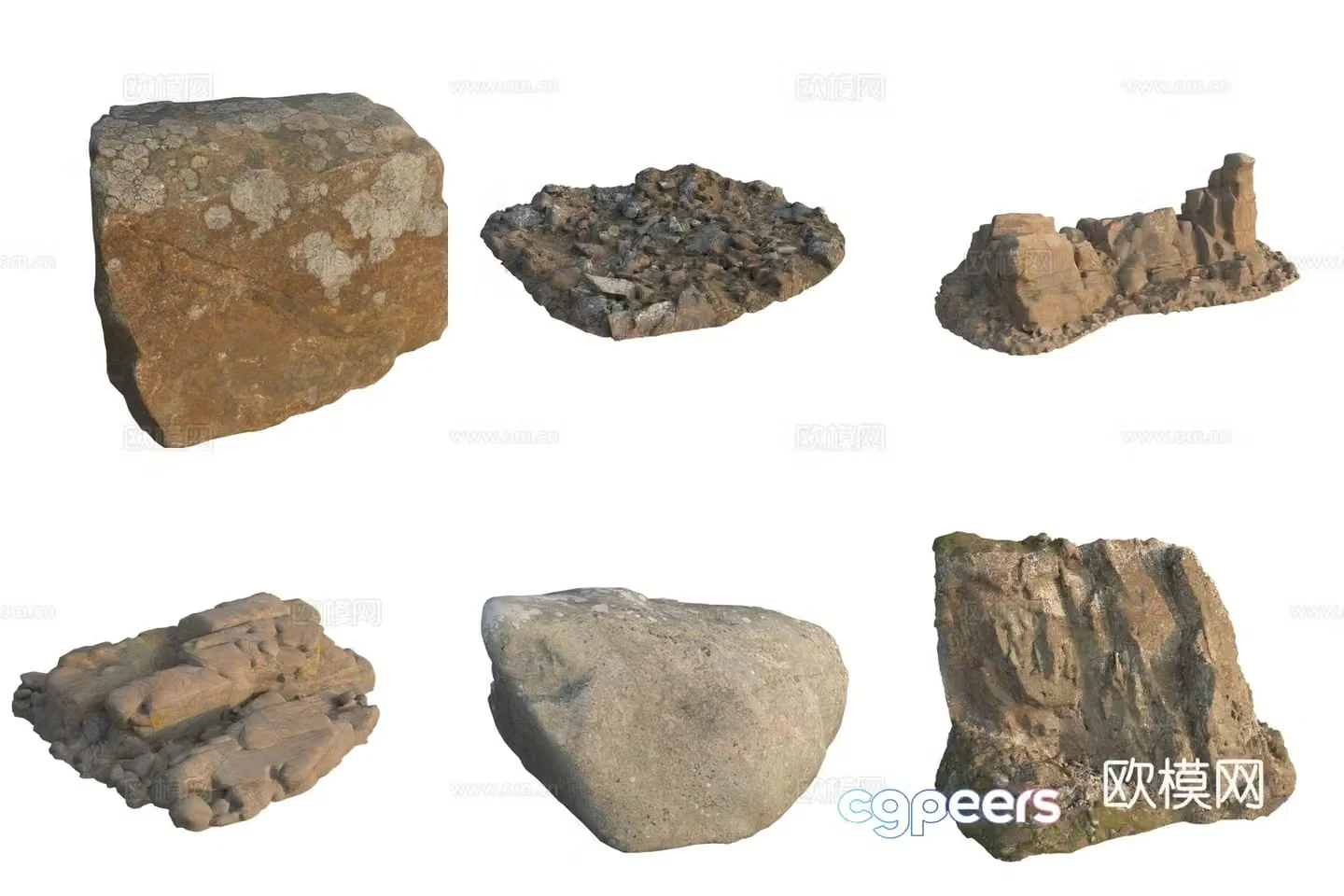 Stone Rock Pebbles 3d Model