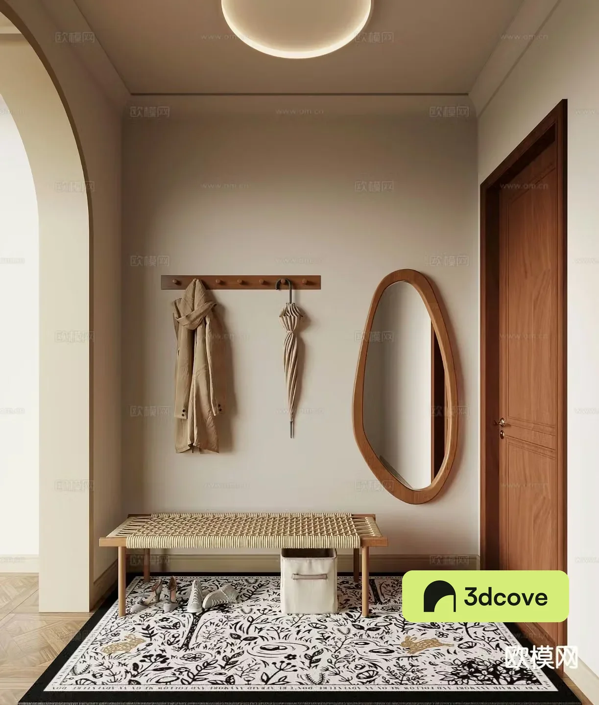 Medieval style entrance hall decorative hallway